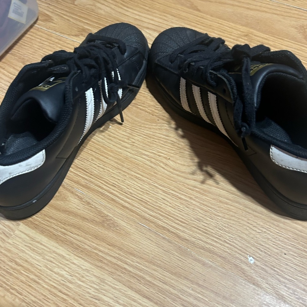 Sharp Classic Adidas Superstar Hard Shell Toe Bla… - image 6